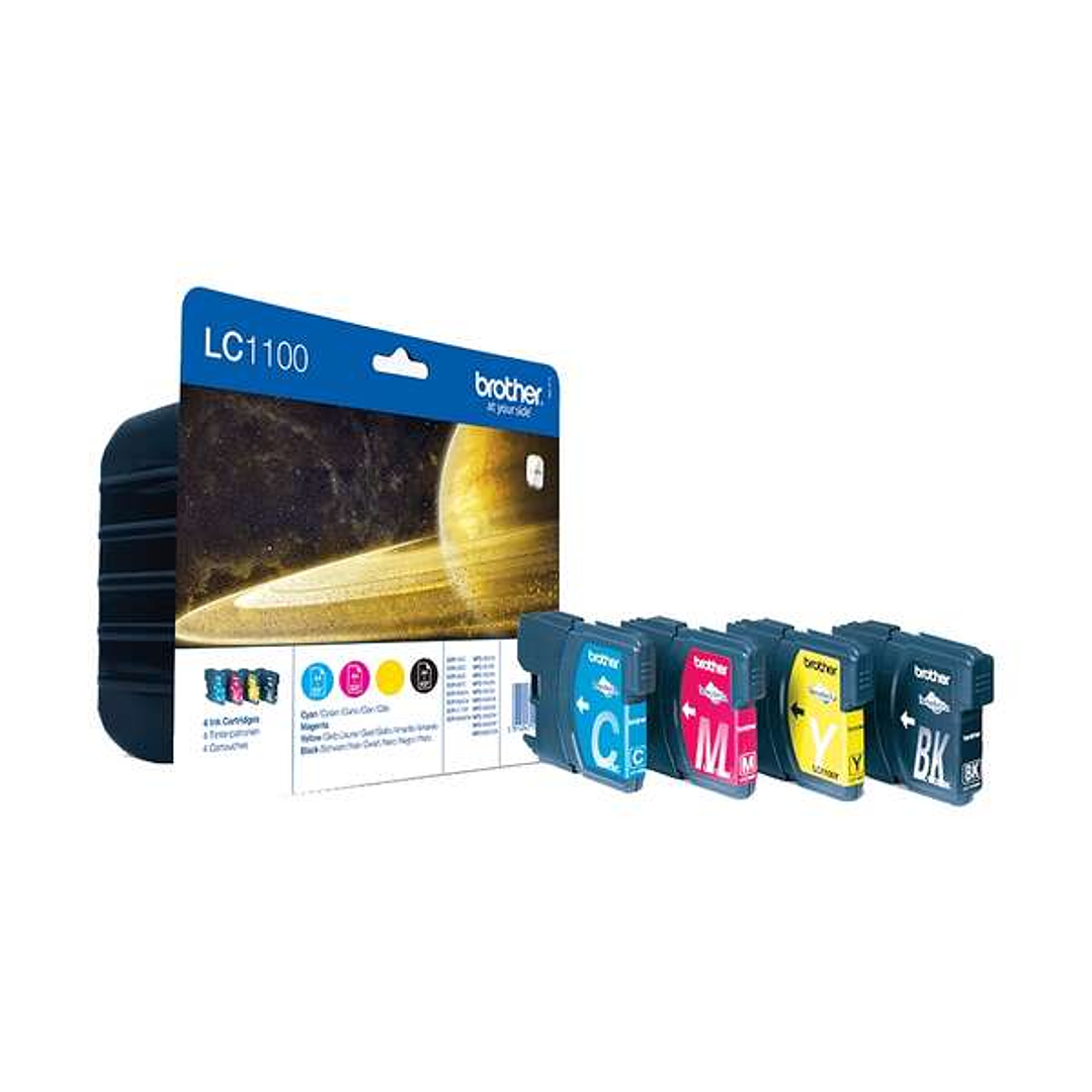 Brother LC1100 Pack de 4 Cartuchos de Tinta Originales - LC1100VALBP 1