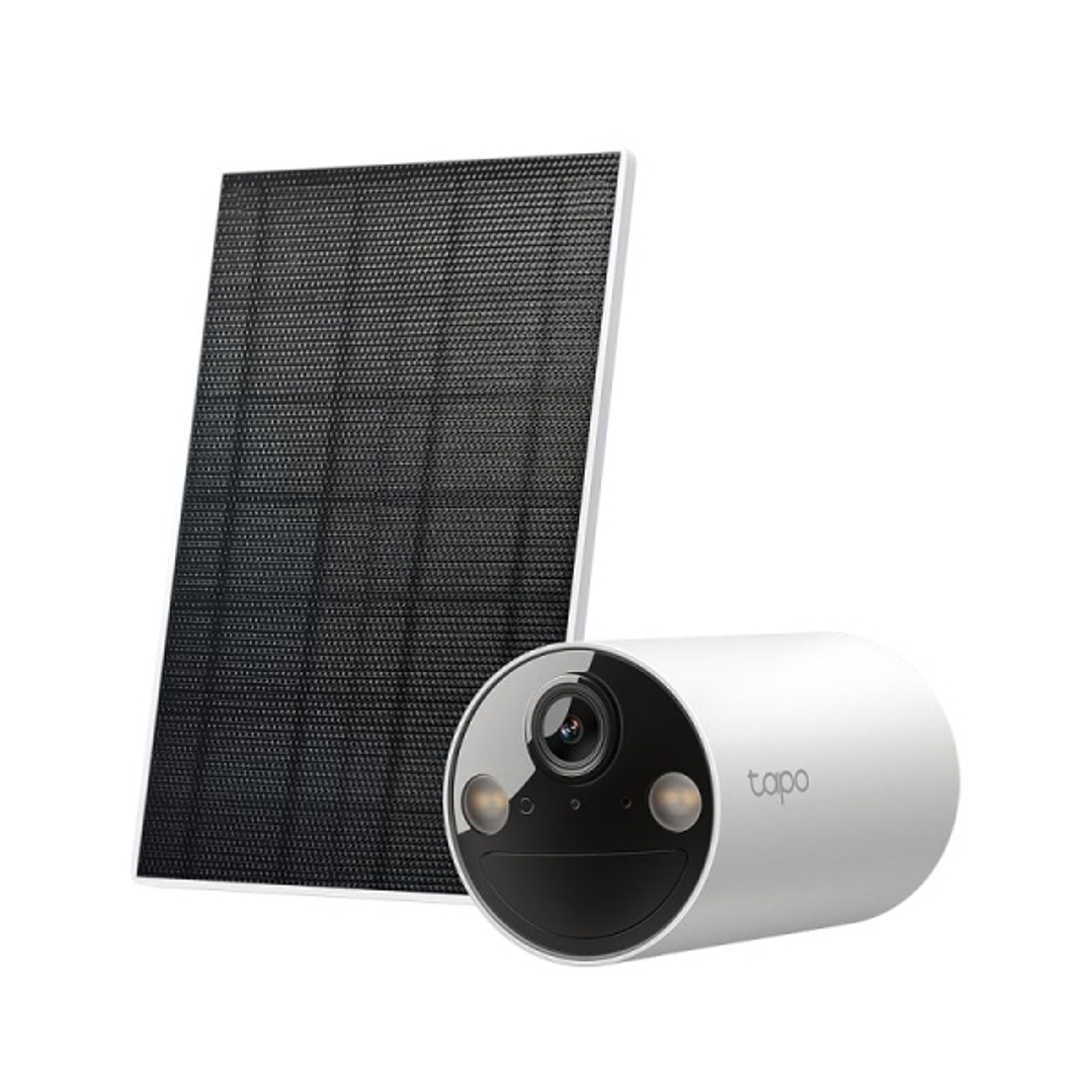 TP-Link TC82 Kit Camara de Seguridad IP WiFi  2K 3MP + Panel Solar Tapo A201 - Para Interior y Exterior - Vision Nocturna - Deteccion Mediante IA - Zo 1