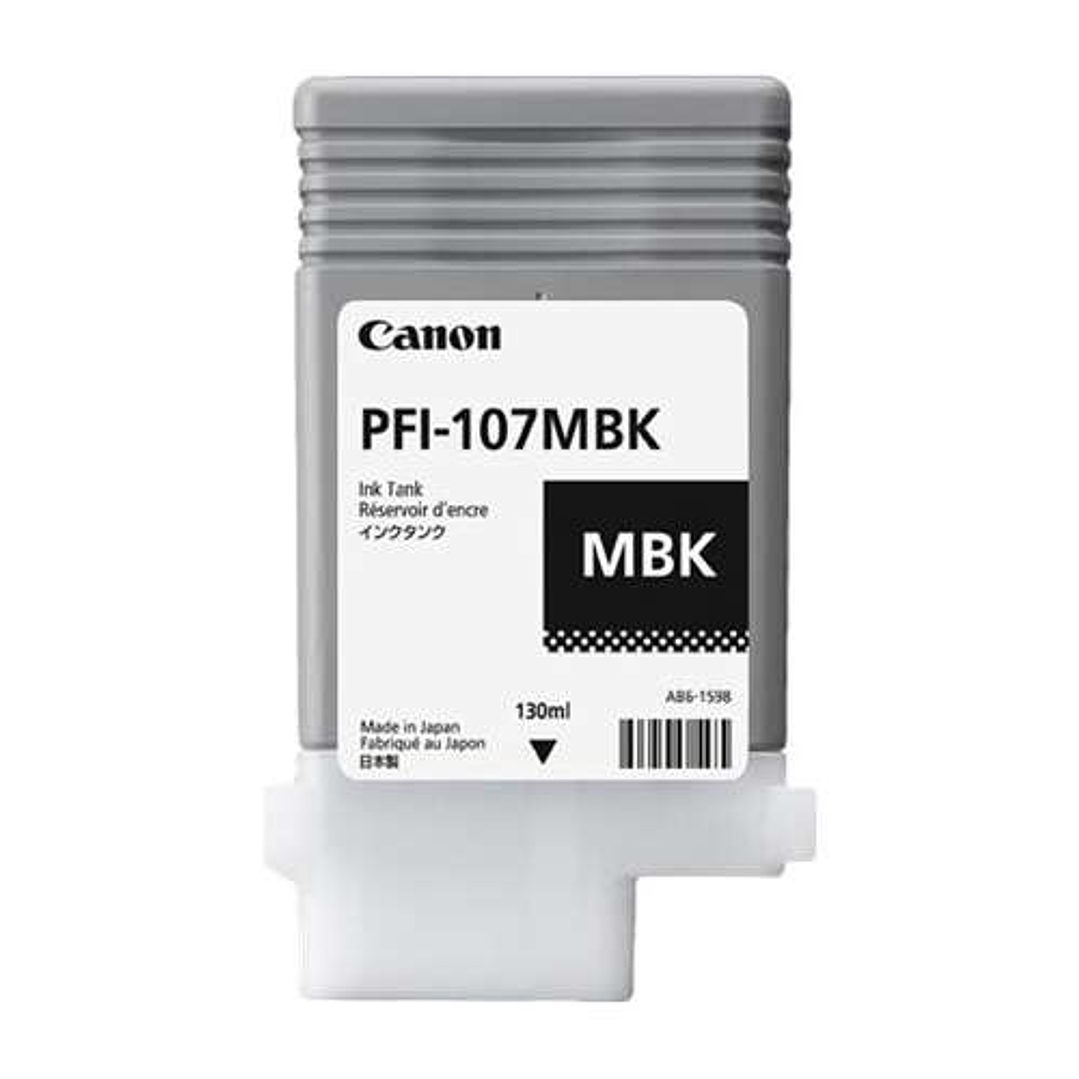 Canon PFI107 Negro Mate Cartucho de Tinta Original - PFI107MBK/6704B001 1