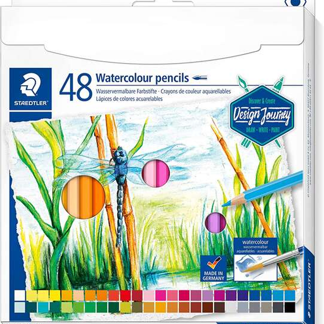 Staedtler 146 10C Pack de 48 Lapices de Colores Acuarelables - Resistentes a la Rotura - Colores Surtidos 1