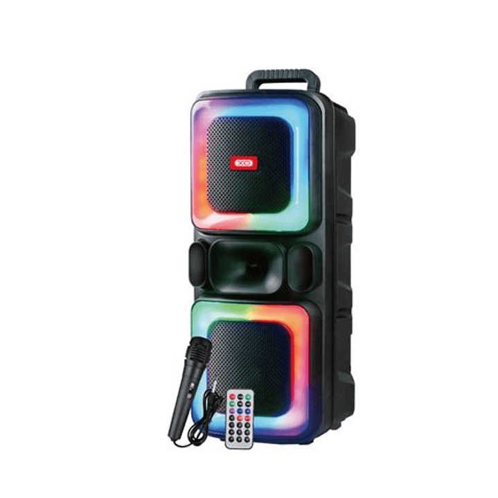 XO F55 Altavoz Karaoke - Bluetooth 5.0 - 20W - Funcion TWS - Iluminacion RGB - Microfono con Cable Incluido - Bluetooth, FM, USB y MicroSD - Color Neg 1