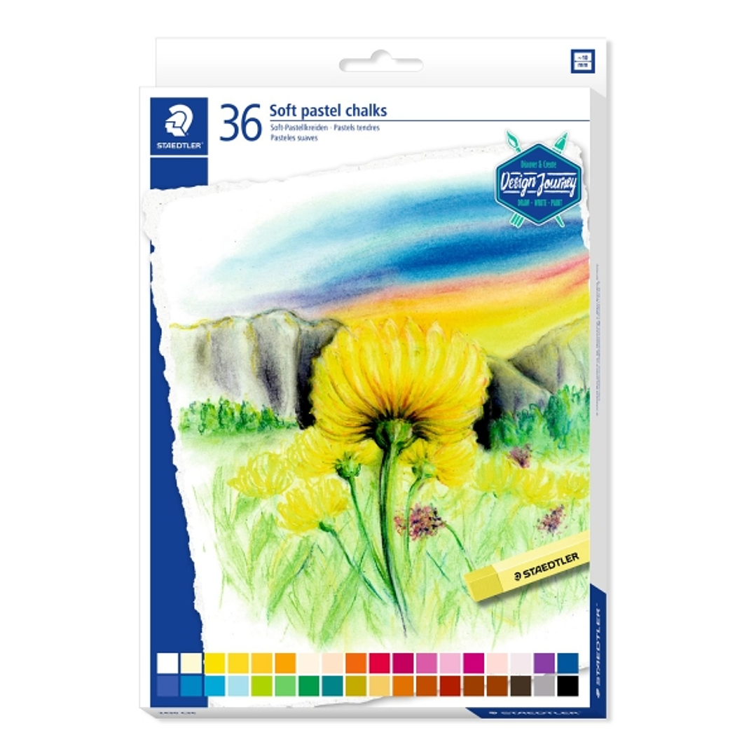 Staedtler 2430 Pack de 36 Pasteles Suaves - Excelentes para Mezclar Colores - Resistencia a la Luminosidad - Colores Surtidos 1