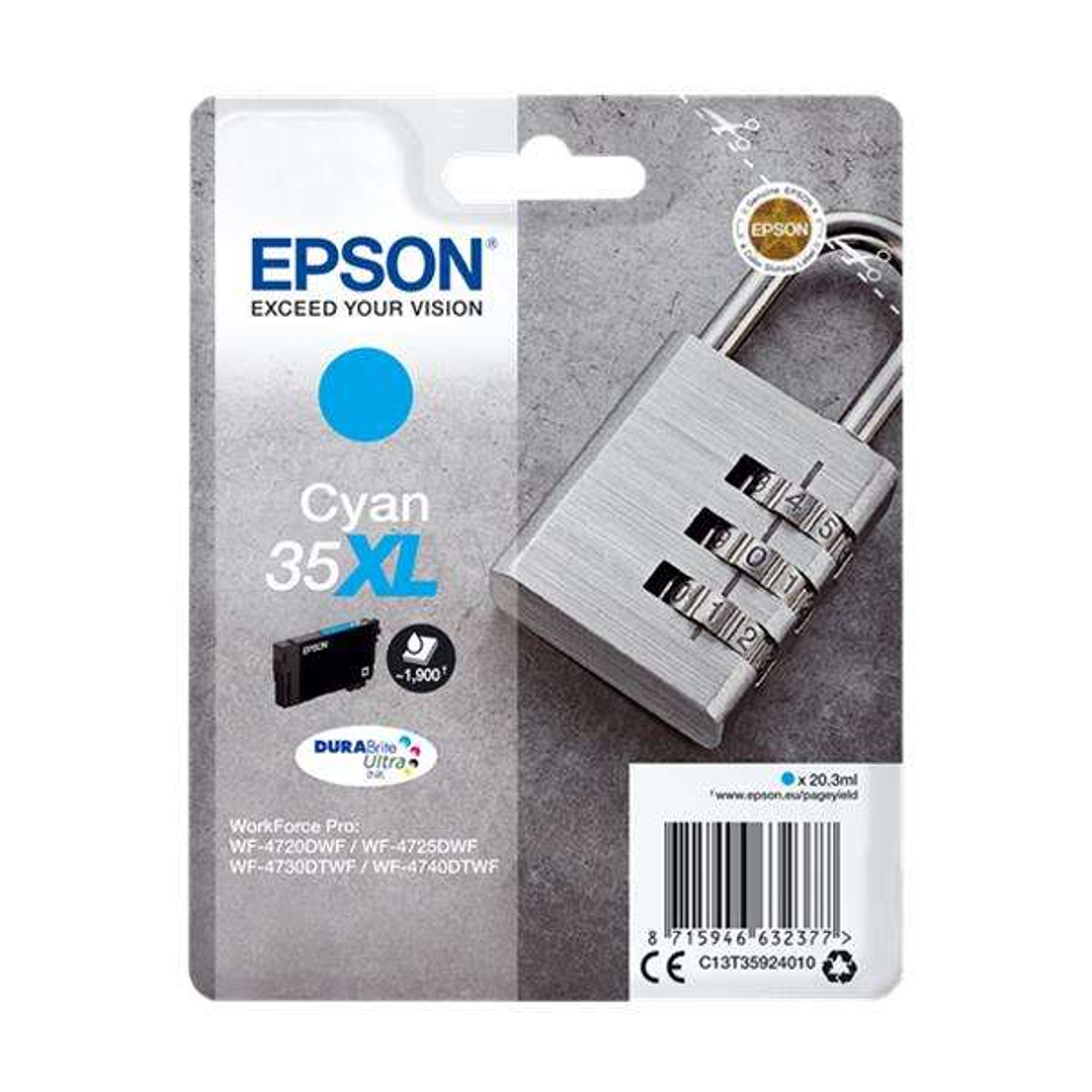 Epson T3592 (35XL) Cyan Cartucho de Tinta Original - C13T35924010 1