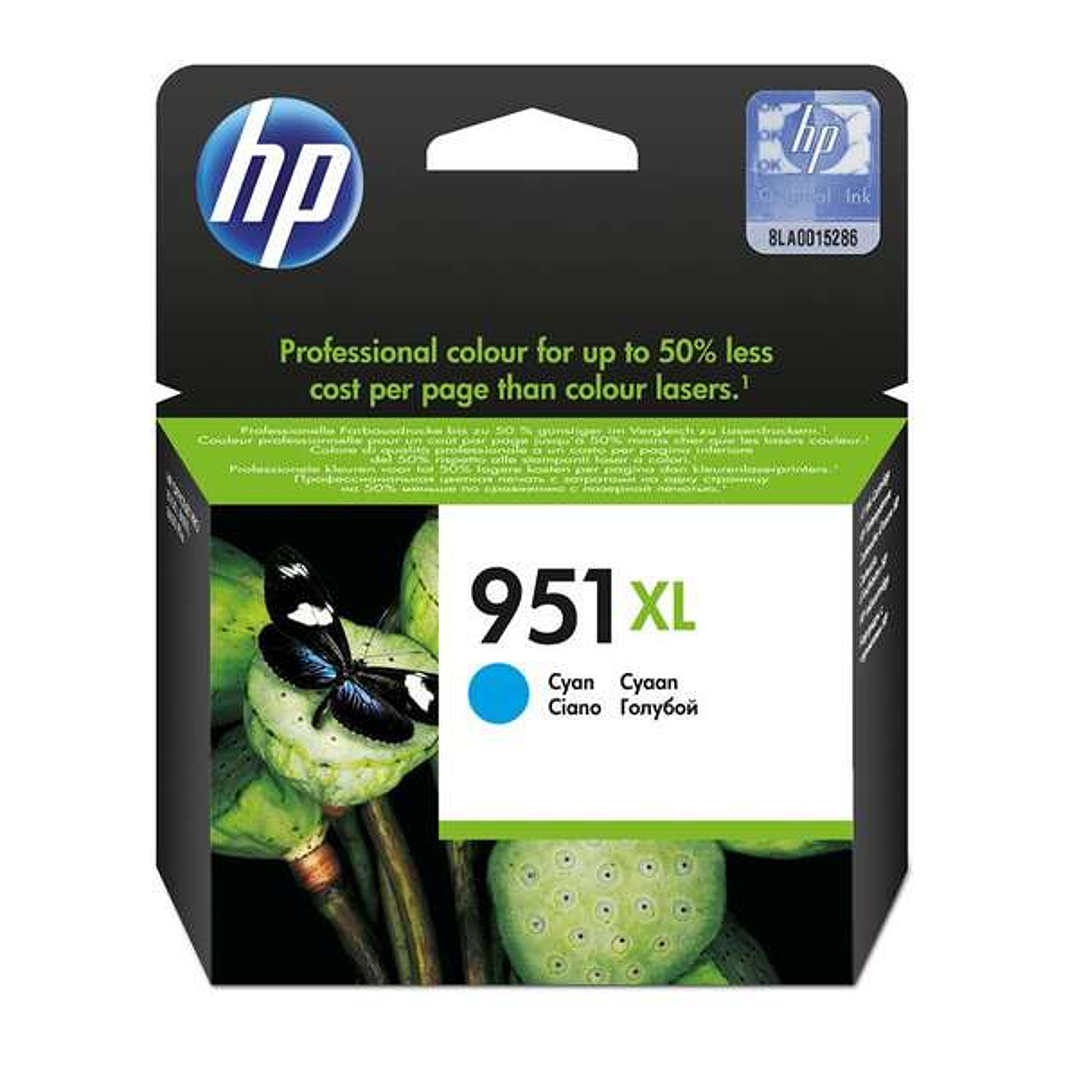 HP 951XL Cyan Cartucho de Tinta Original - CN046AE 1