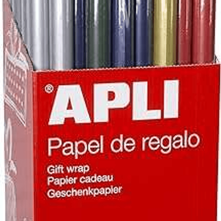Apli Expositor de 55 Rollos de Papel Regalo Kraft - 11 Rollos por Color - Medidas del Rollo 0.70x2m - Colores Azul Oscuro, Verde Oscuro, Rojo, Oro y P 1