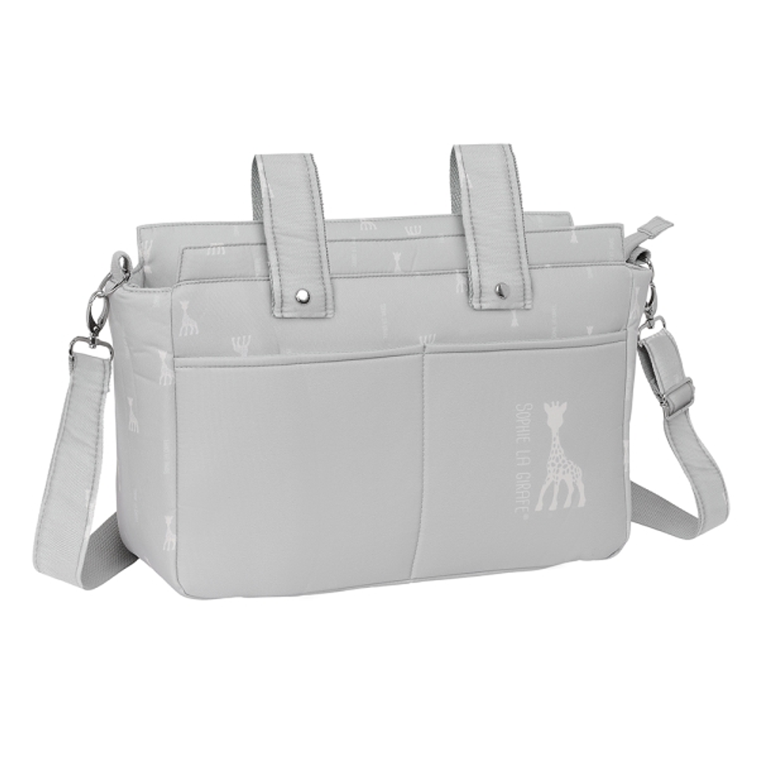 Safta Sophie la Girafe Mum Bolso de 17.94L - Adaptable al Carrito - Cremallera - Bolsillos Frontales - Organizador Interior - Bandolera Ajustable - 46 1