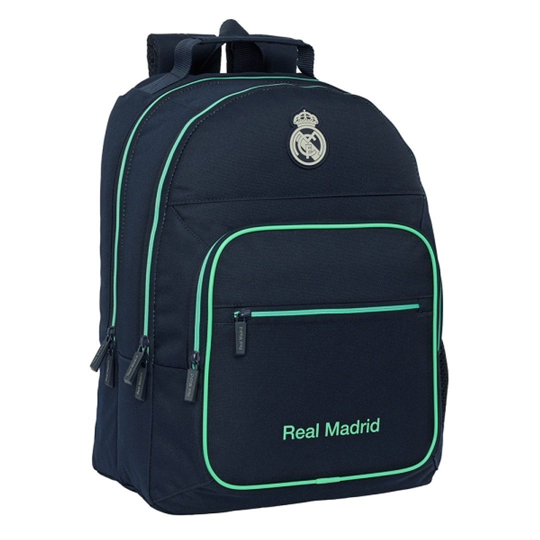 Safta Real Madrid 2ª Equipacion 25/26 Mochila con 2 Compartimentos - Adaptable a Carro - Portabotellas - 2 Compartimentos - Tirador Doble - 21.5L - 32 1