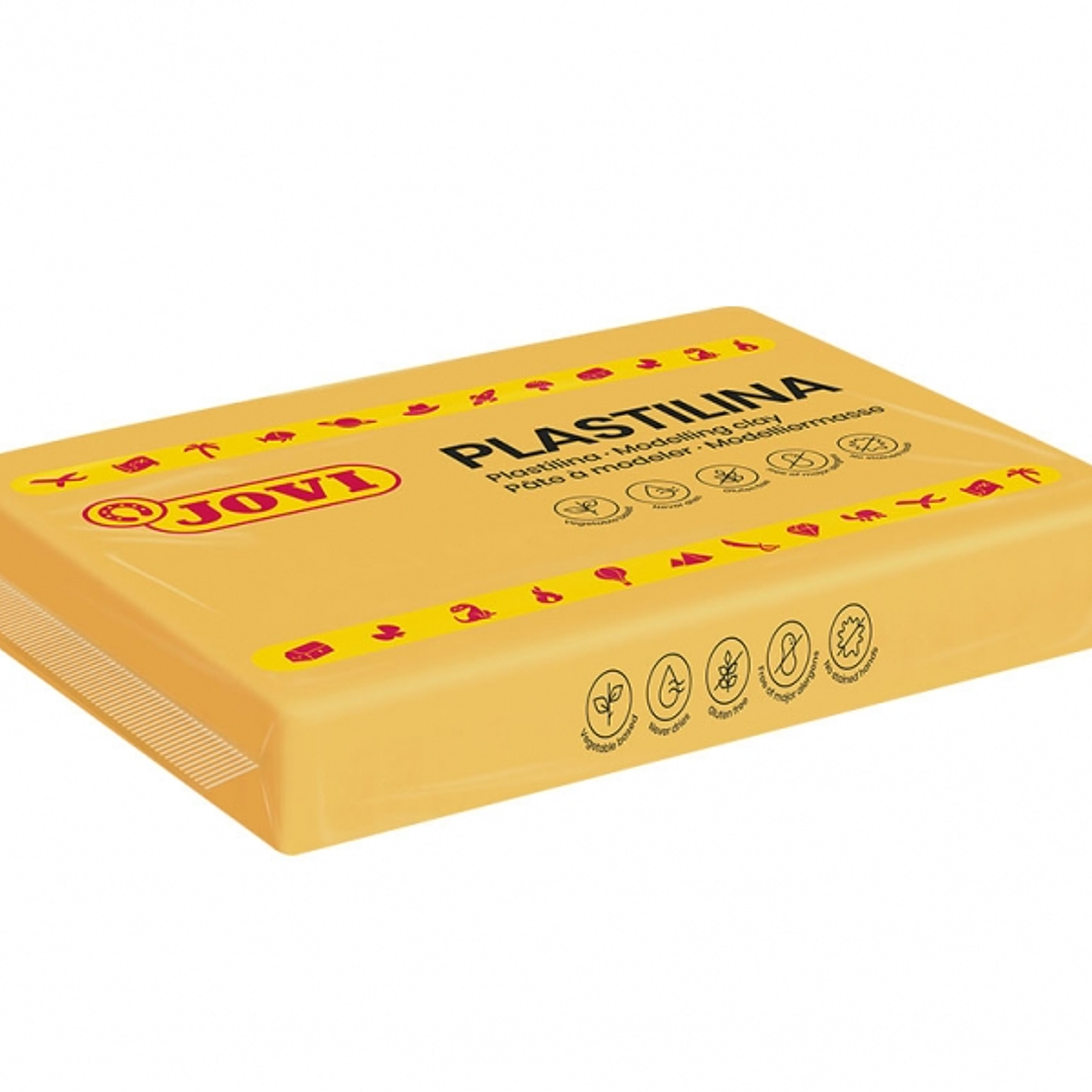Jovi Caja de 15 Pastillas de Plastilina 350gr - 100% Vegetal - Muy Moldeable - No Se Seca - sin Gluten - Inocua - Ideal para Volumen y Moldes - Color  1