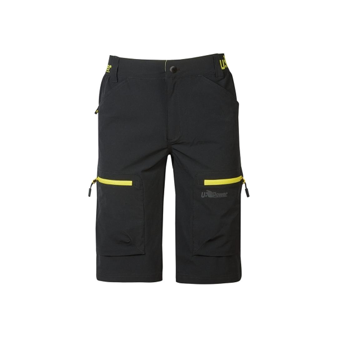 Upower Ares Bermudas de Trabajo con Corte Jogging - Talla XS - Tejido U-4 Way Stretch, Multibolsillos con Cremallera y Velcro, Proteccion Lumbar, Cint 1