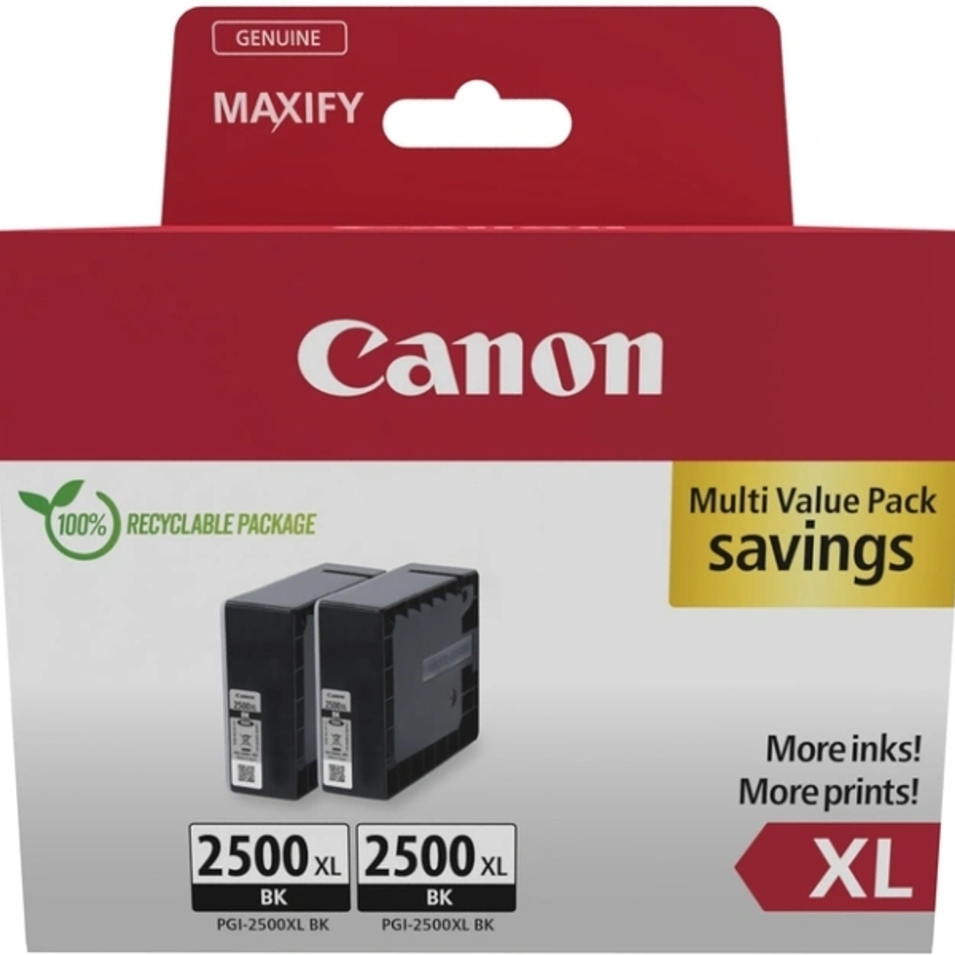 Canon PGI-2500XL Multipack de 2 Cartuchos de Tinta Originales Negro - 9254B011 1