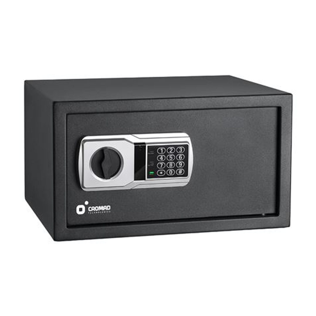 Cromad Caja Fuerte Electronica - Alto Nivel de Seguridad - De 3 a 8 Digitos - Bisagras Ocultas - Incluye Llave de Emergencia - 250x350x250mm 1