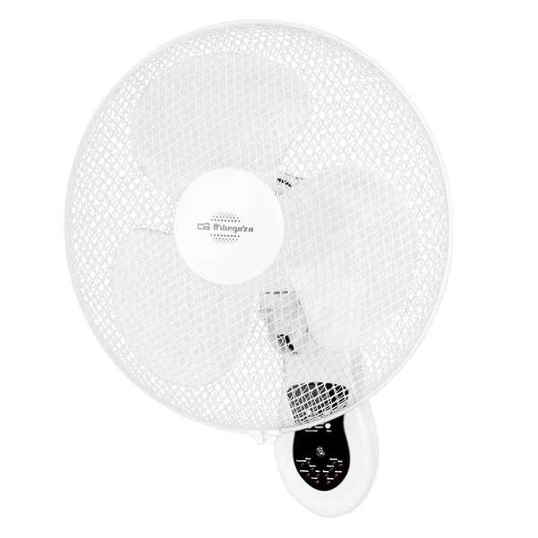 Orbegozo WF 0242 Ventilador de Pared Practico y Seguro - Aspas de 40cm - 3 Velocidades - Cabezal Oscilante - Temporizador 7.5h - Mando a Distancia 1
