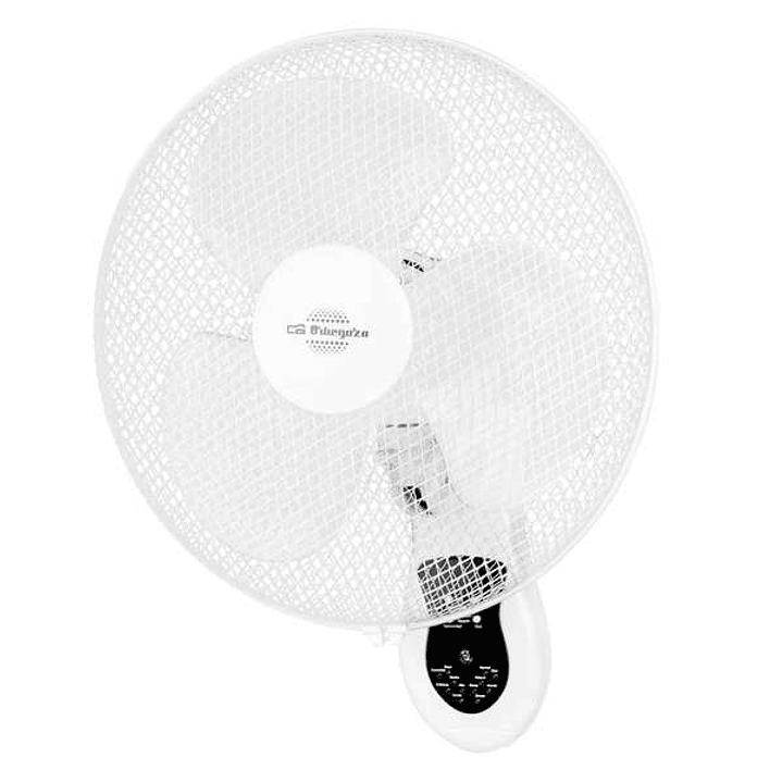 Orbegozo WF 0242 Ventilador de Pared Practico y Seguro - Aspas de 40cm - 3 Velocidades - Cabezal Oscilante - Temporizador 7.5h - Mando a Distancia 1