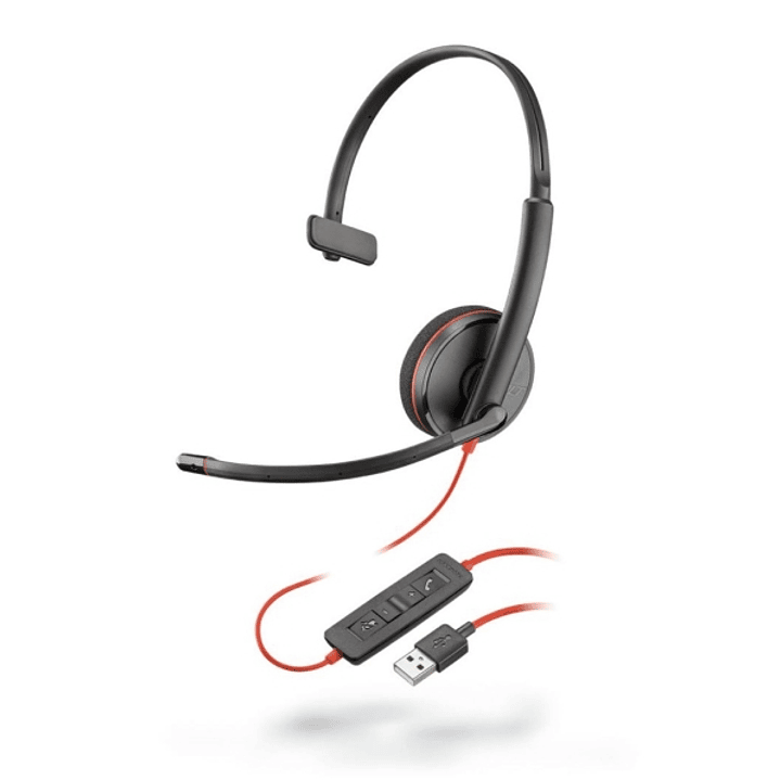 Plantronics/Poly Blackwire C3210 USB-A Auricular Monoaural con Microfono - Almohadilla Acolchada - Controles en Cable 1