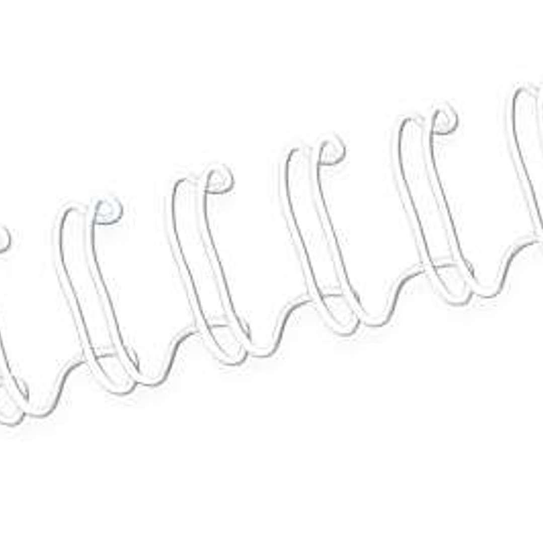 Fellowes Wire Pack de 100 Espirales Dobles Metalicas 10mm - Hasta 80 Paginas - Color Blanco 1