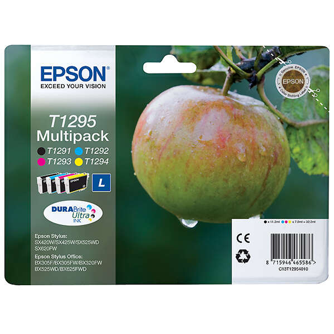 Epson T1295 Pack de 4 Cartuchos de Tinta Originales - C13T12954012 1
