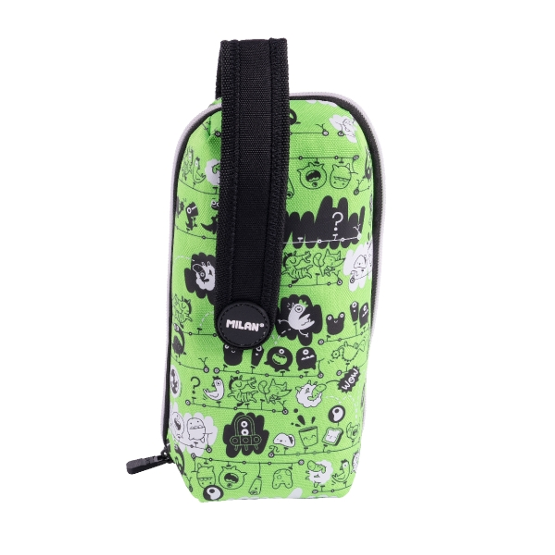 Milan Tandem 2 Pack de 4 Estuches con Goma de Borrar - Sacapuntas - Lapiz - 3 Boligrafos - Regla - 12 Lapices de Colores - 12 Rotuladores - Color Ver 1