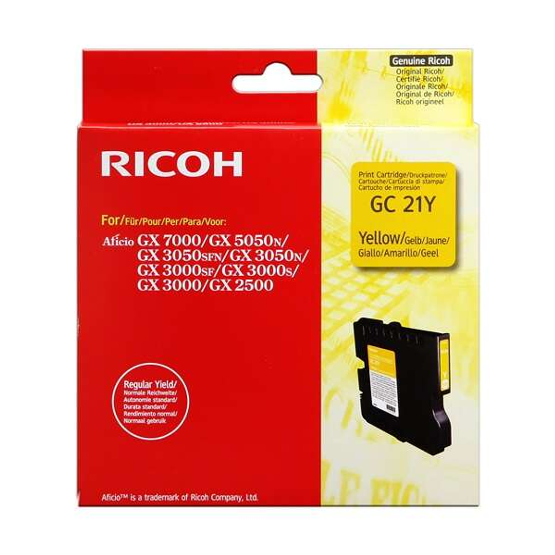 Ricoh GC21Y Amarillo Cartucho de Gel Original - 405535 1