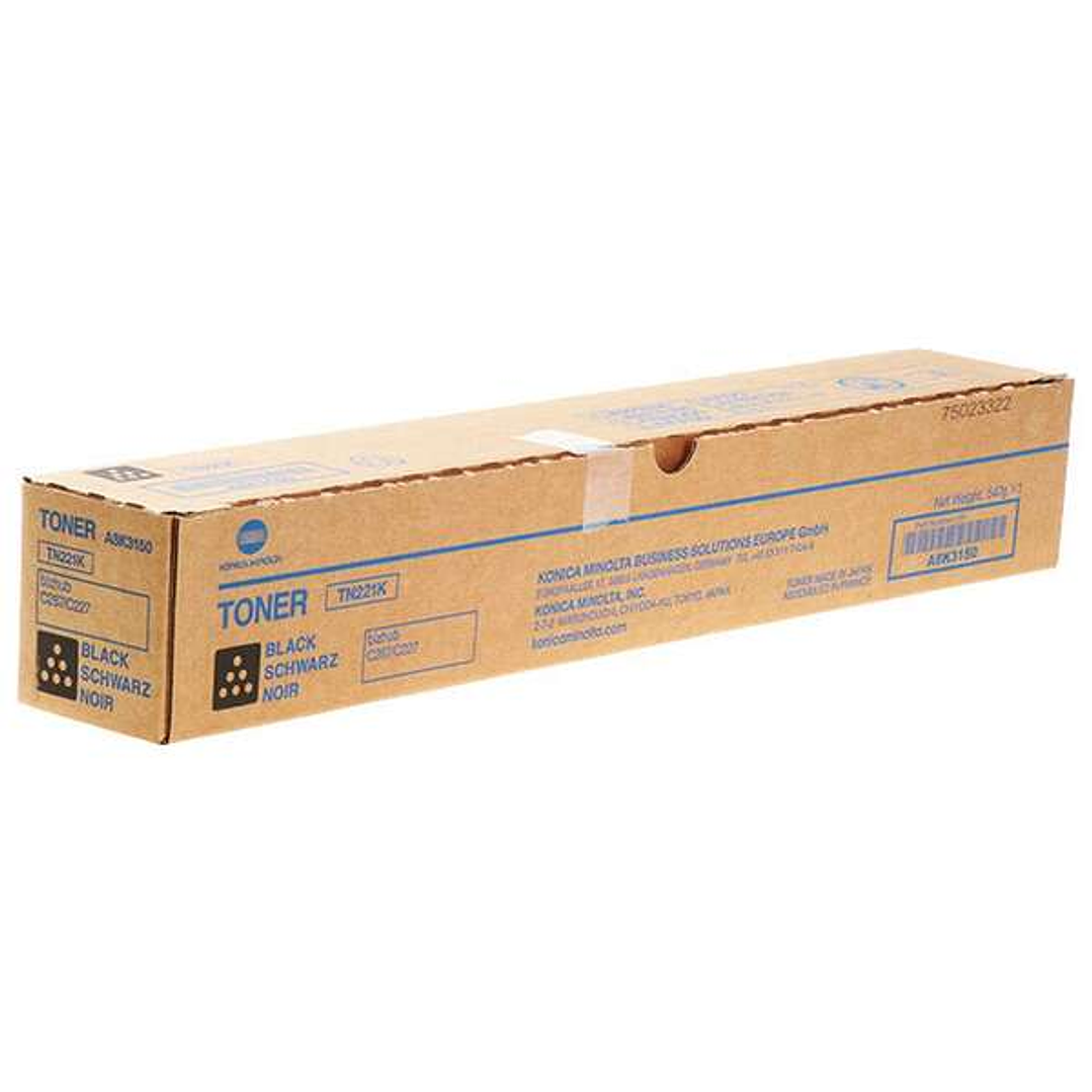 Konica Minolta TN221 Negro Cartucho de Toner Original - TN221K/A8K3150 1