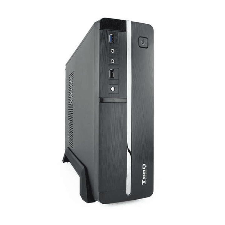 Tooq Caja Micro ATX, Mini ITX Slim - Fuente de Alimentacion 500W - 1x HDD3,5 + 1x SDD2,5 + 1x HDD5.25 - USB-2.0, USB 3.0, Mic - Color Negro 1