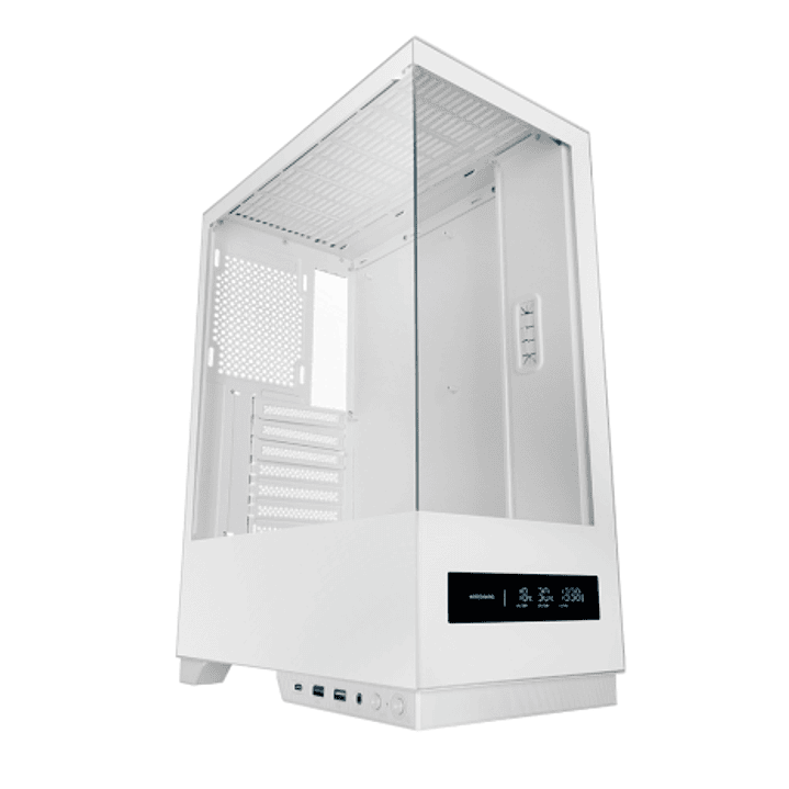 Mars Gaming MC-PULSAR Caja Torre ATX - Doble Cristal Templado - Pantalla LCD - Gestion de Cables - 453x350x196mm - Color Blanco 1