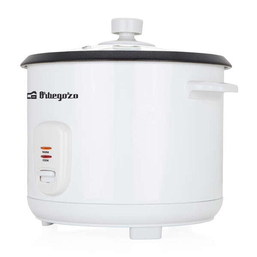 Orbegozo CO 3031 Cocedor de Arroz - Cocina Arroz sin Pegarse - Capacidad 1.8L - Vaporera Incluida - Apagado Automatico - Durabilidad y Excelencia 1