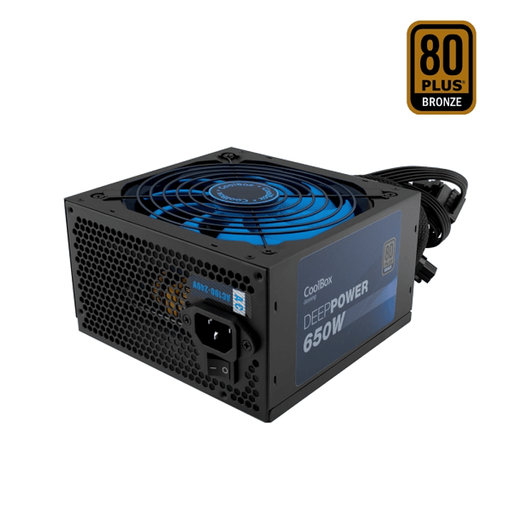 Coolbox DeepPower Fuente de Alimentacion 80 Plus Bronze 650W ATX - PFC Activo - Modo Silencioso - Ventilador 140mm 1