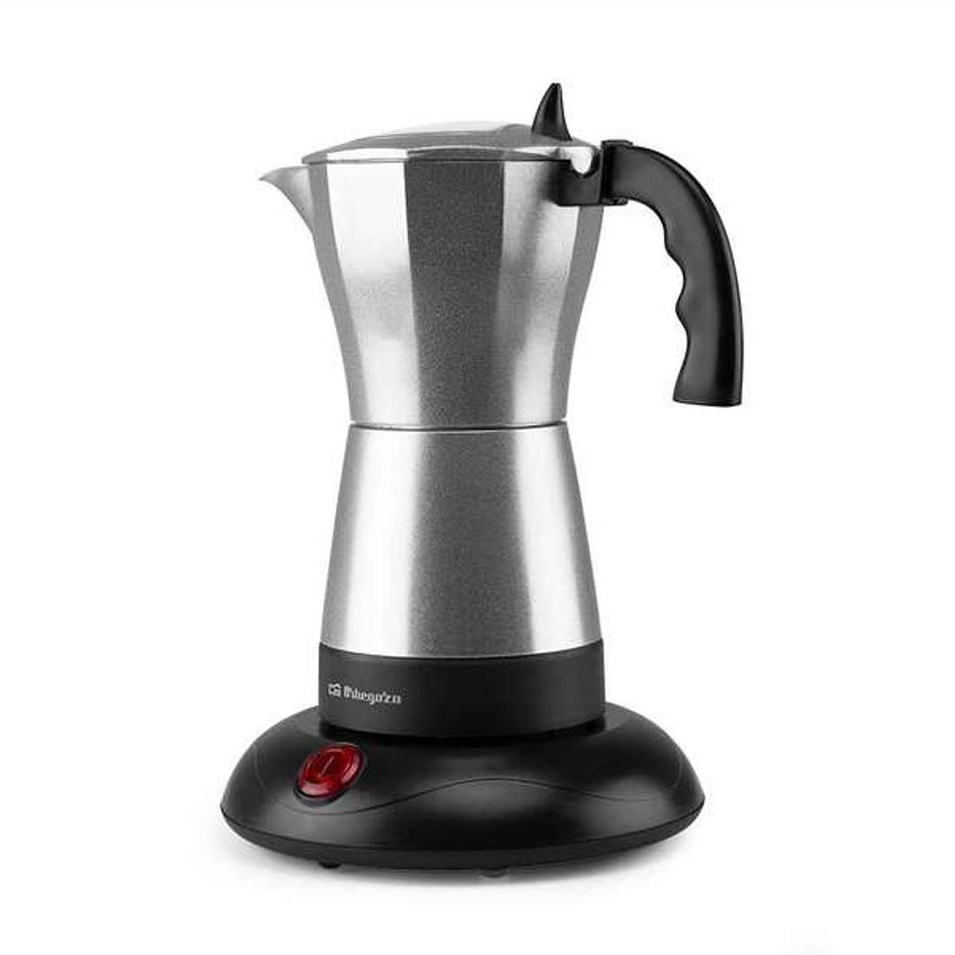 Orbegozo KFE 660 Cafetera Italiana Electrica Comparte Diversion con 6 Tazas de Cafe Caliente en Minutos Potencia 480W - Apagado Automatico - Tapadera  1