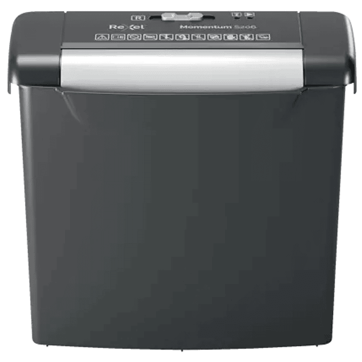 Rexel Momentum S206 Destructora de Papel Manual Corte en Tiras P-2 - Destruye hasta 6 Hojas - Papelera de 9L - Color Negro 1