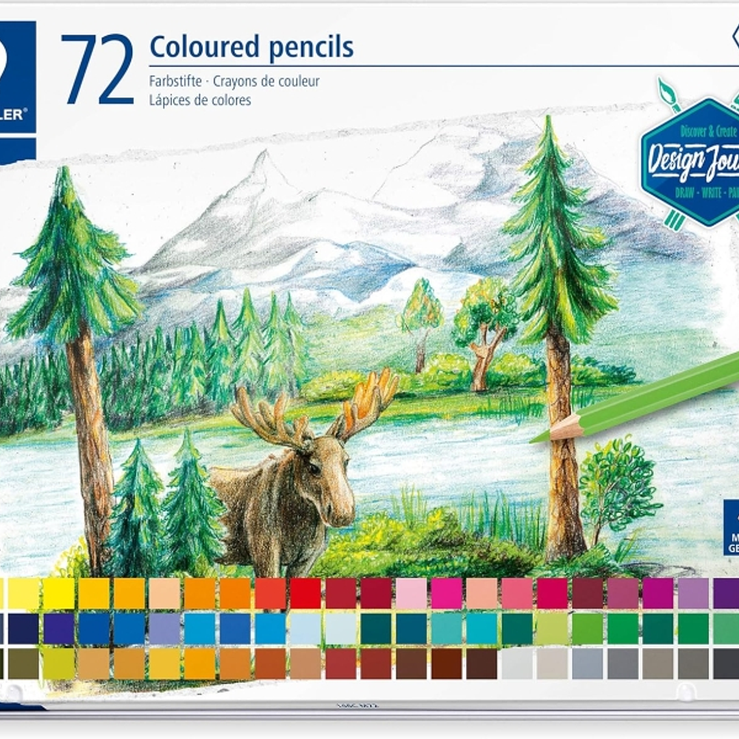 Staedtler 146C Caja Metalica con 72 Lapices de Colores - Mina Suave - Colores Surtidos 1