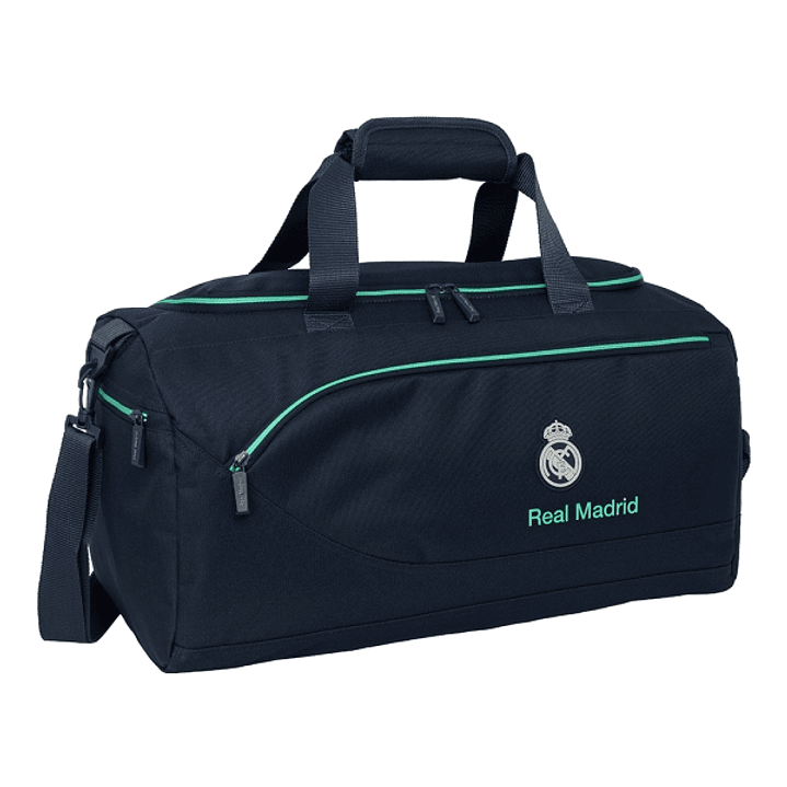Safta Real Madrid 2ª Equipacion 25/26 Bolsa de Deporte - Bandolera Ajustable - Tirador Doble - Bolsillos Laterales - Fondo Extraible - Tacos en Base - 1