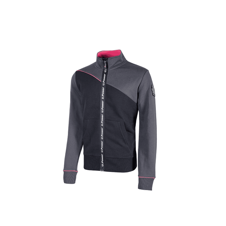 Upower Uranus Lady Sudadera de Trabajo para Mujer - Talla XS - Cremallera Impermeable, Ribetes Fluorescentes, sin Capucha, Algodon y Poliester, Protec 1