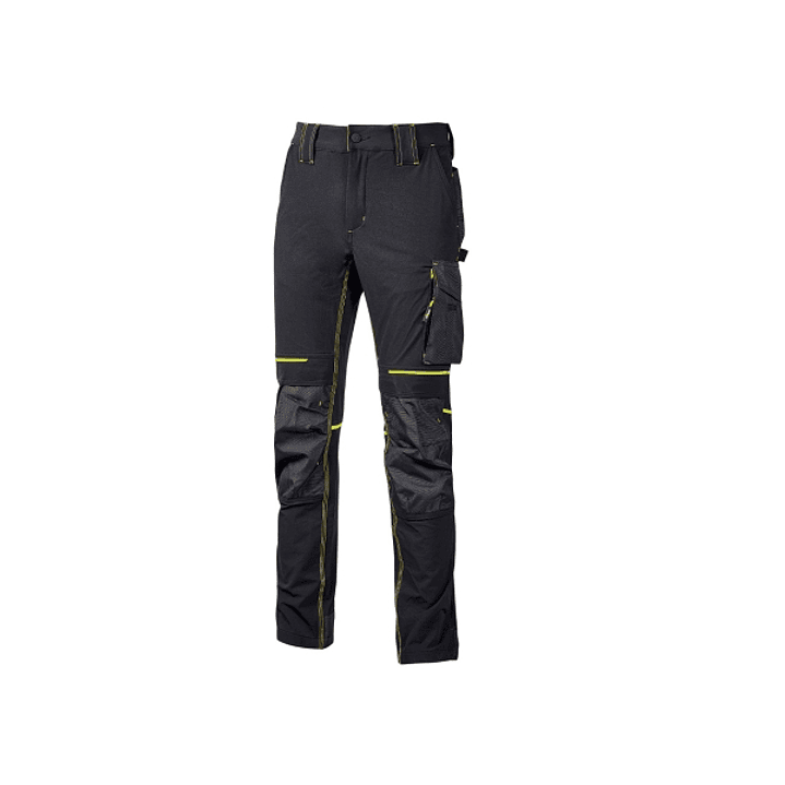 Upower Atom Pantalon de Tejido Elastico - Talla M - Resistente y Transpirable, Repelente al Agua, Bolsillos Multifuncionales, Proteccion Lumbar, Prote 1