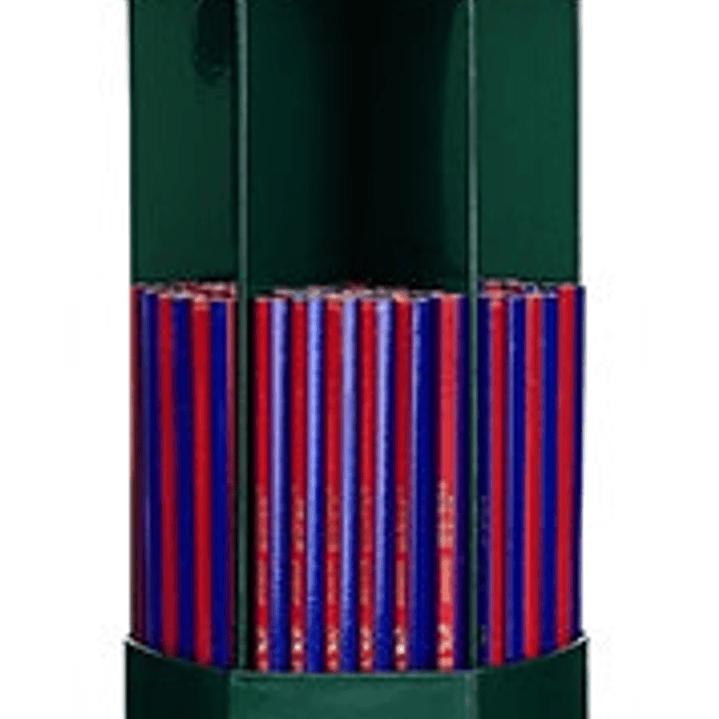 Faber-Castell Janus 2160 Expositor de 120 Lapices Finos Bicolor Hexagonales - Ecologico - Resistente a la Rotura - Color Rojo/Azul 1