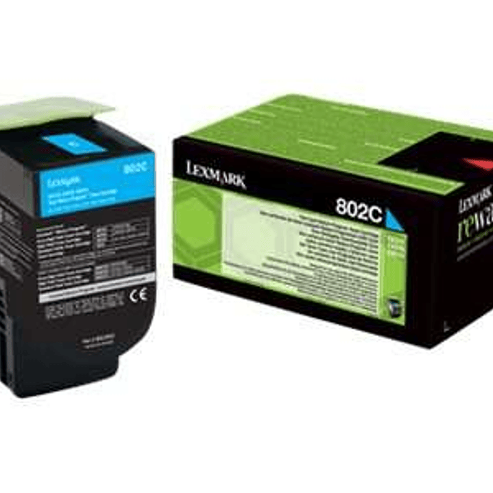 Lexmark CX310/CX410/CX510 Cyan Cartucho de Toner Original - 80C20C0/80C20CE/802C 1