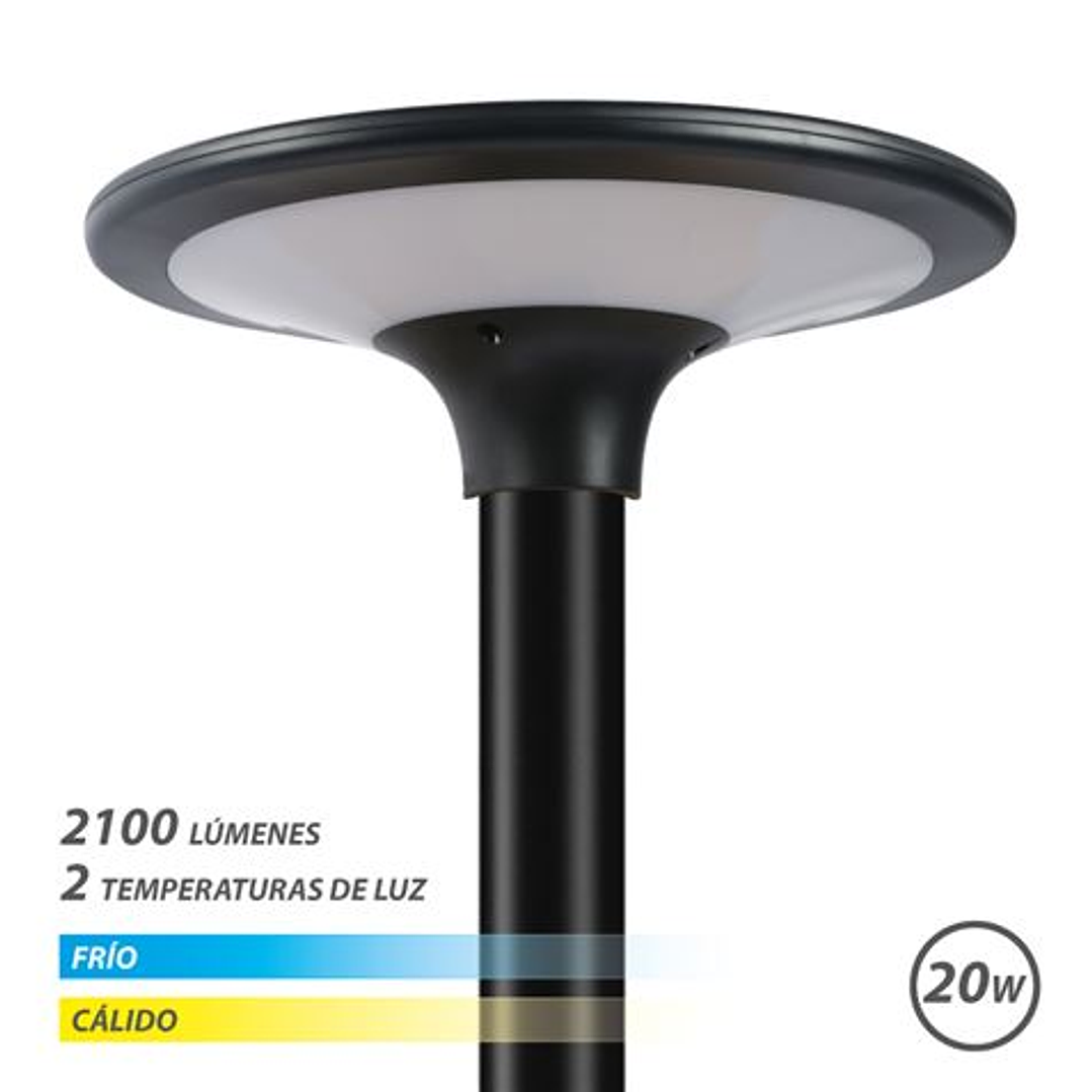 Elbat Farola LED Solar 20W 2100Lm 3000K/6000K - Color Negro 1