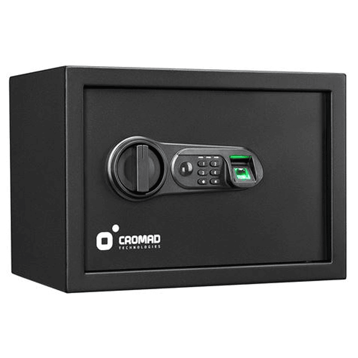 Cromad Caja Fuerte Electronica - Alto Nivel de Seguridad - De 4 a 8 Digitos - Huella Dactilar - Bisagras Ocultas - Incluye Llave de Emergencia - 250x3 1
