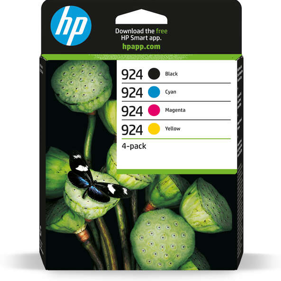 HP 924 Pack de 4 Cartuchos de Tinta Originales - 6C3Z1NE 1