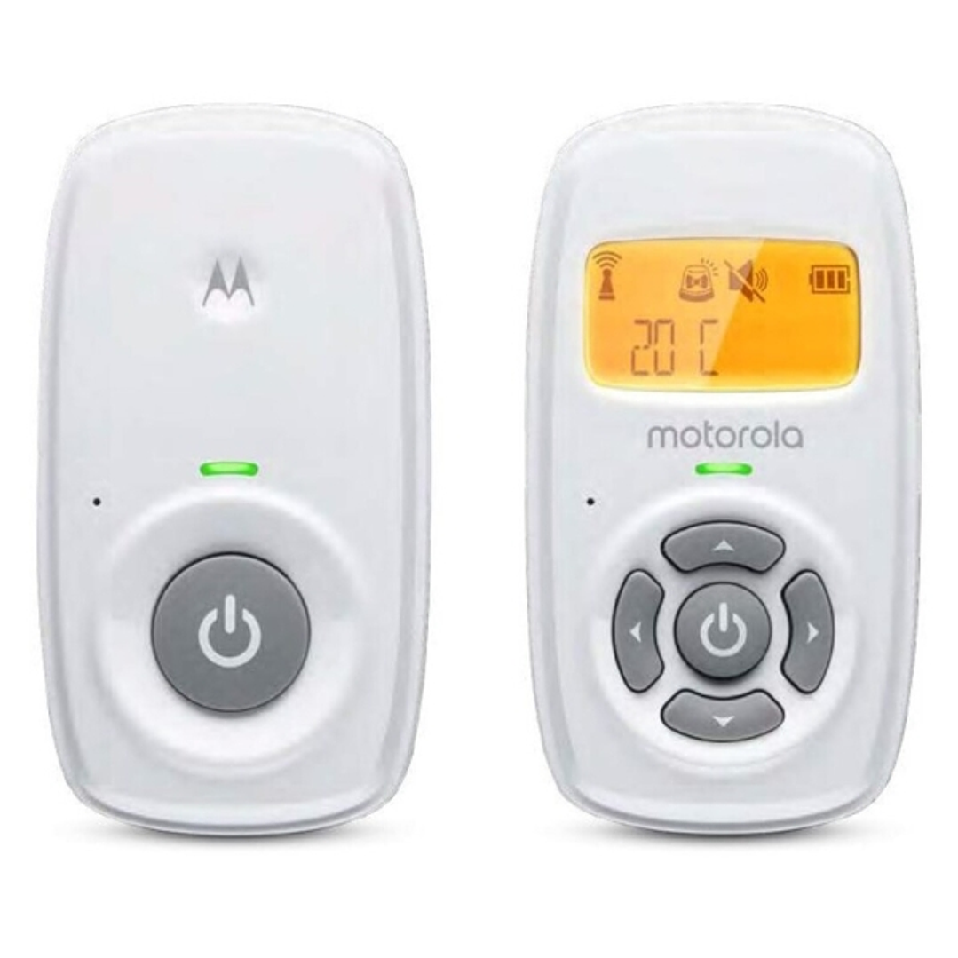 Motorola Nursery AM24 Vigilabebes de Audio - Alcance hasta 300m en Exterior y 50m en Interior - Conexion DECT - Sensor de Temperatura - Color Blanco 1