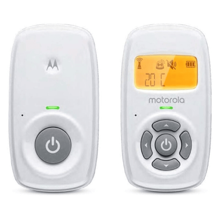 Motorola Nursery AM24 Vigilabebes de Audio - Alcance hasta 300m en Exterior y 50m en Interior - Conexion DECT - Sensor de Temperatura - Color Blanco 1