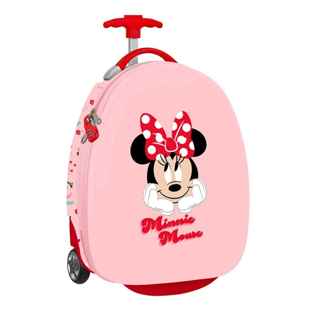 Safta Minnie Mouse Naive Maleta Trolley Infantil 16 - Interior con Bolsillo de Red - Ruedas para Facil Movilidad - Cintas con Cierre de PVC - 27.7L - 1