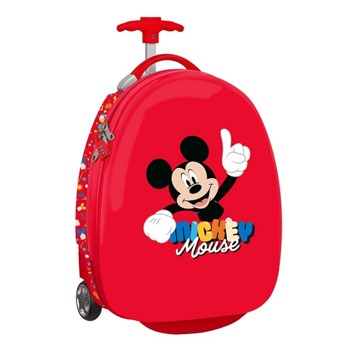 Safta Mickey Mouse Good Day Maleta Trolley Infantil 16 - Interior Forrado y Bolsillo - Ruedas para Facil Desplazamiento - Cintas con Cierre PVC - 27. 1