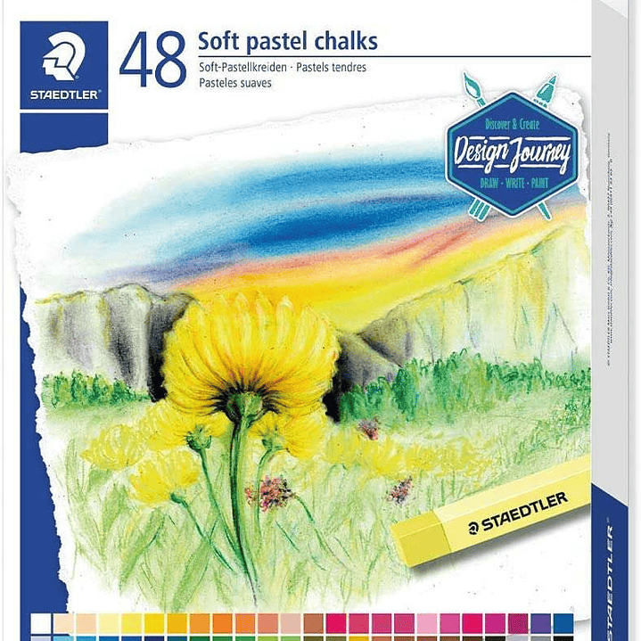 Staedtler 2430 Pack de 48 Tizas Pastel Suave - Excelentes para Mezclar Colores - Resistencia a la Luminosidad - Colores Surtidos 1
