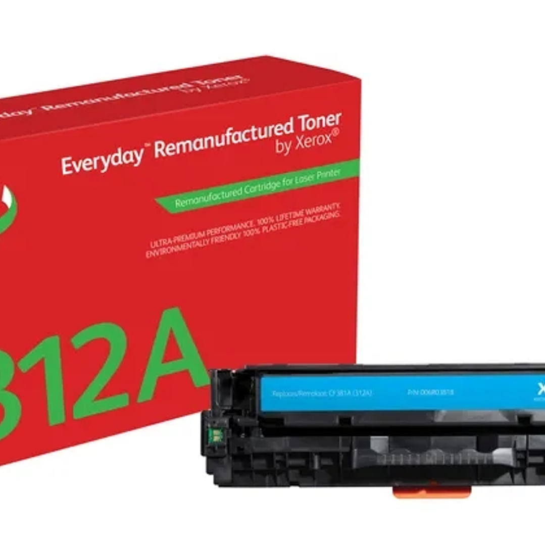 Xerox Everyday HP CF381A Cyan Cartucho de Toner Remanufacturado - Reemplaza 312A 1