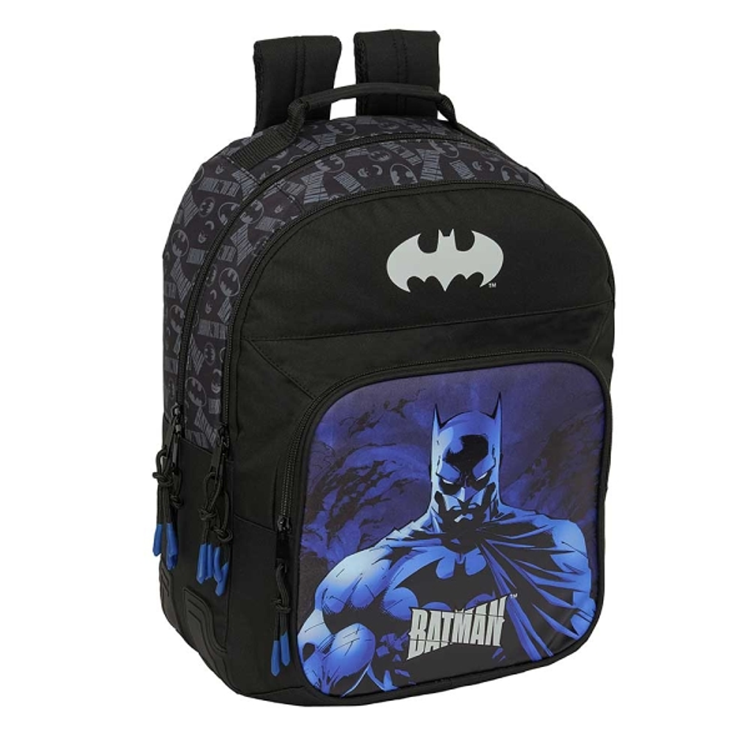 Safta Batman Mochila con 2 Compartimentos - Cantoneras Antirozaduras - Adaptable a Carro - Bolsillo Frontal - Portabotellas - Tirador Doble - Hombrera 1