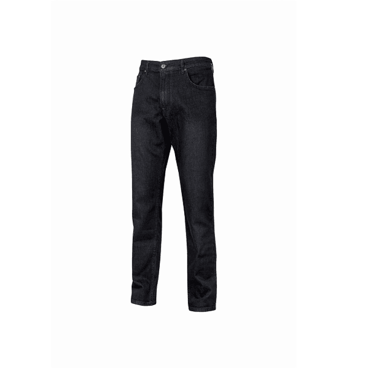 Upower Romeo Vaqueros de Trabajo Elasticos - Talla 32 - Comodidad Prolongada, Multibolsillos, Ajuste Slim Fit, Proteccion DPI1 - Color Negro Carbon 1