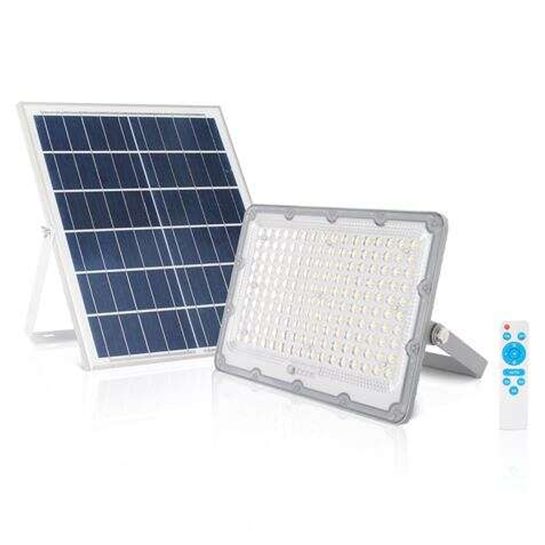 Elbat Foco Solar Led 100W - 2700LM - Luz Fria 6500K - Autonomia hasta 2 Dias - Control Remoto - IP67 1
