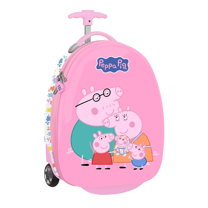 Safta Peppa Pig Baby Pig Maleta Trolley Infantil 16 - Interior Forrado y Bolsillo - Dos Ruedas Resistentes - Cintas con Cierre de PVC - Materiales AB 1