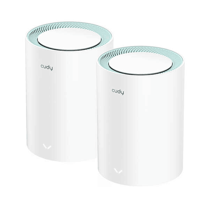 Cudy M1300 Pack de 2 Sistemas WiFi Mesh AC1200 Dual Band - 867Mbps en 5GHz, 300Mbps en 2,4GHz - 1x Puerto LAN 1000/100/10Mbps, 1x Puerto WAN 1000/100/ 1