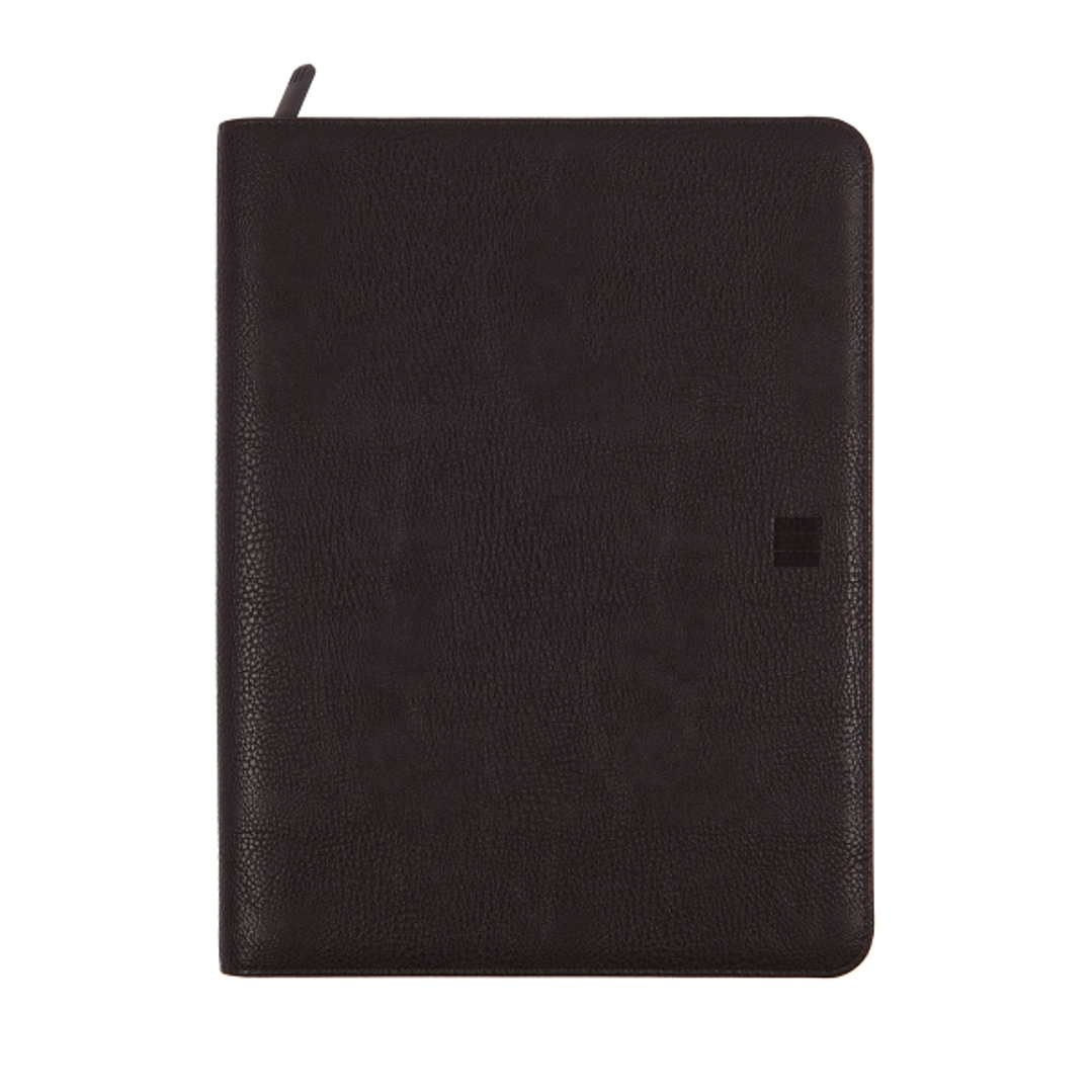 Finocam Focus Agenda Portadocumentos en Catalan - Anual 2026 - Cierre de Cremallera - Formato E40 - 260x35x340mm - Semana Vista en Vertical - Color Ne 1